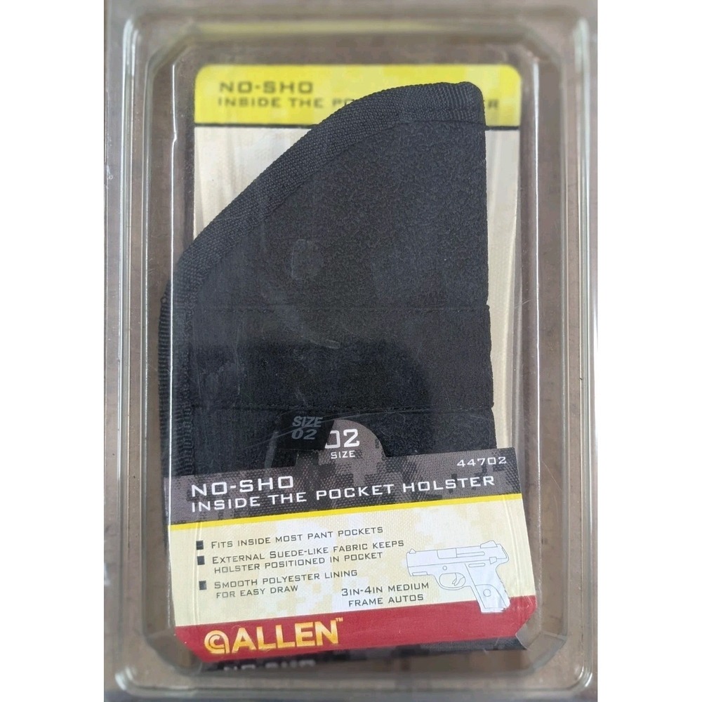 Allen No-Sho Pocket Holster Size 02 44702 3-4" Medium Frame Autos NEW